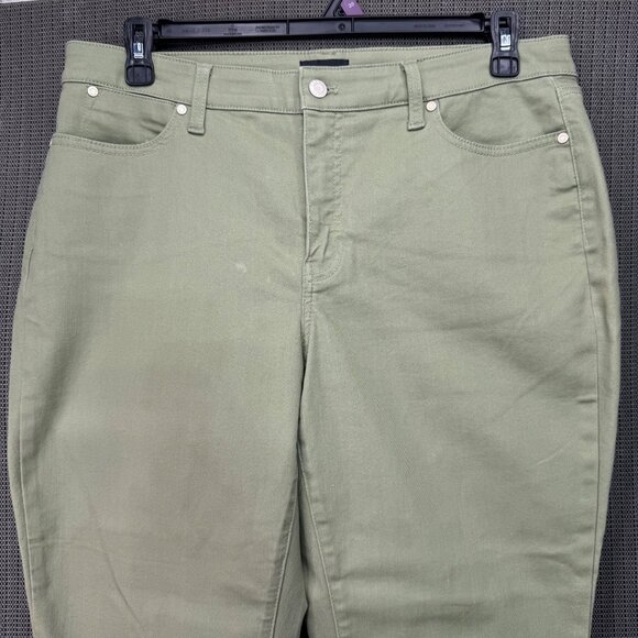 Talbots Slim Ankle Jean Curvy Olive Green Size 14P Women's Stretch Cotton Blend - Picture 3 of 11
